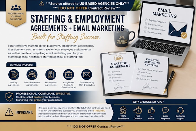 draft contracts for your staffing agency or healthcare staffing agency
