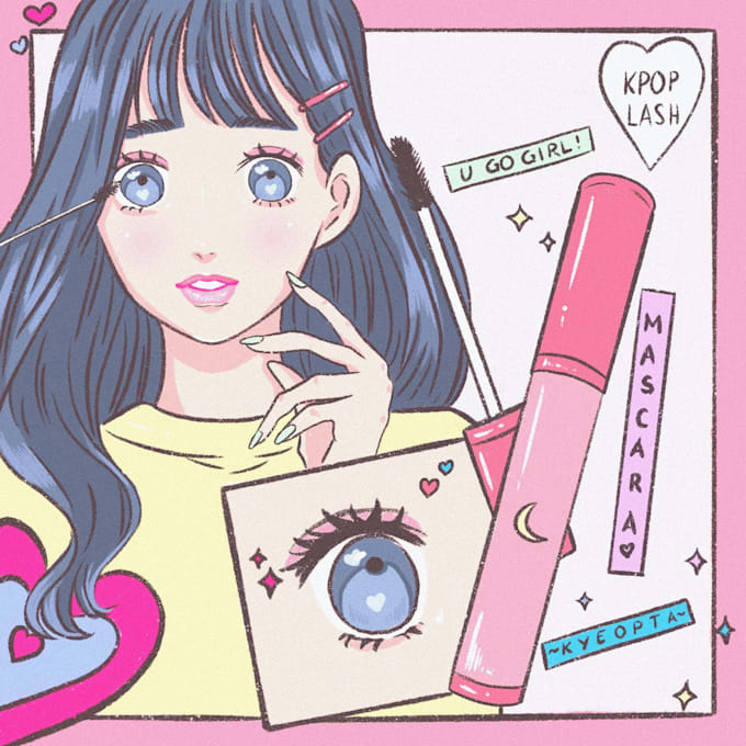 draw cosmetics illustration for your business