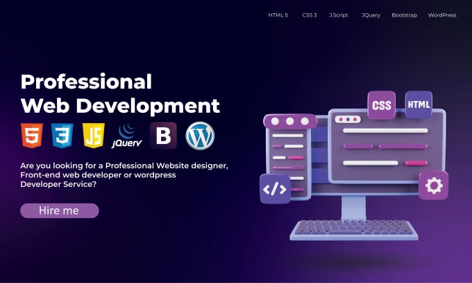 Be your front end web developer using html, css, javascript by Faisal ...