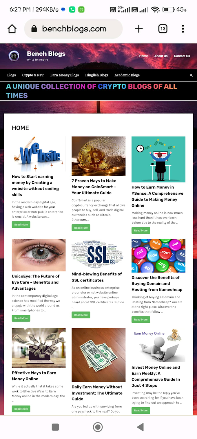 create a unique website as per the requirements