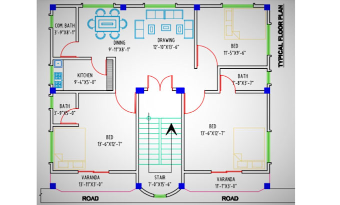 do 2d floor plan in auto cad