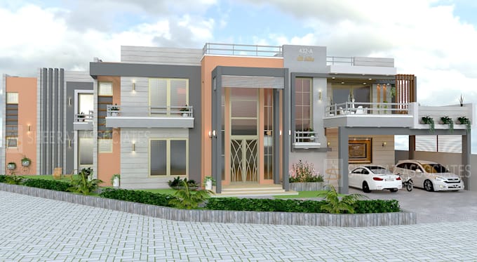 professional 3d exterior design with high quality 3ds max rendering