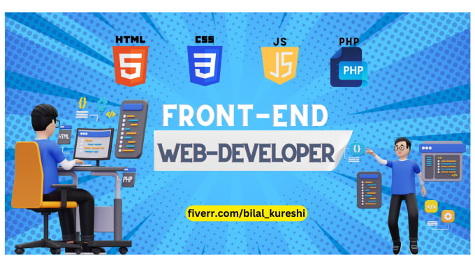 Design front end custom responsive website in html, css, javascript by ...