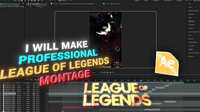 epic league of legends montage editing for highlights, plays