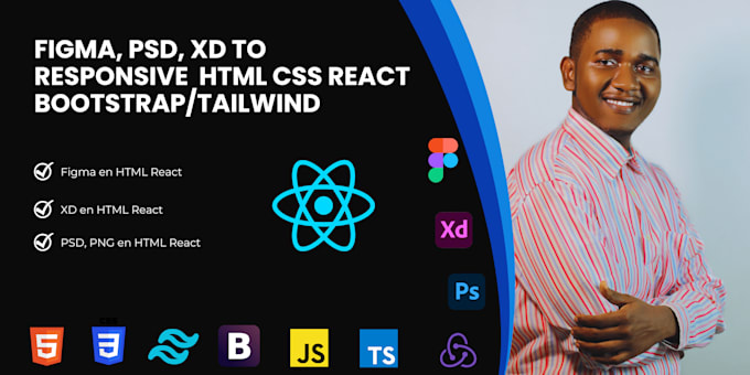 Convert your figma design to html,css,bootstrap or react by Alphakahere ...