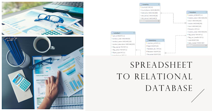 Create a relational database from spreadsheet data by Yuguuk | Fiverr