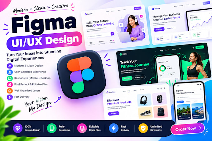 do UI UX website design, landing page, and web design