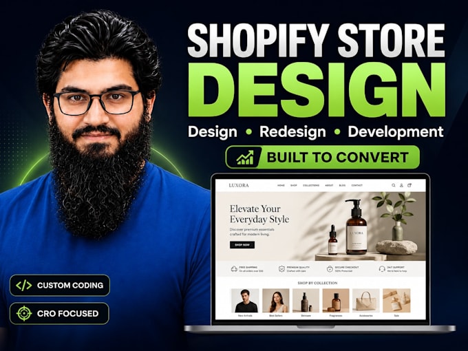 build shopify store, design shopify website and shopify store development