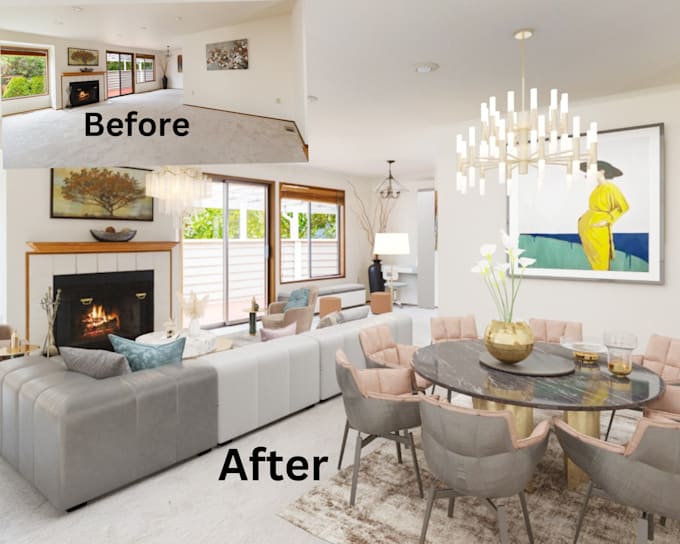 Do virtual staging, virtual furniture for real estate by Numaan_danish