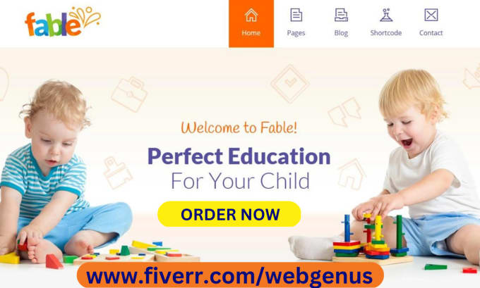design kindergarten website daycare website preschool childcare school website