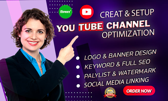 do youtube channel create and setup, optimize, promote organically