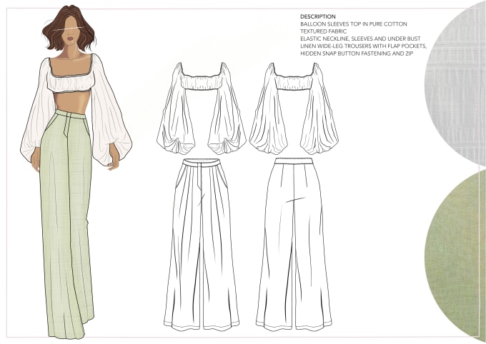 Create womenswear flat sketch by Sephora_r