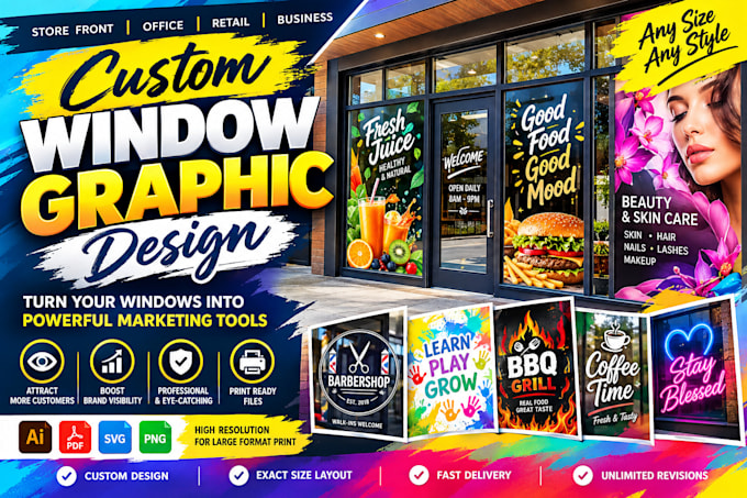 do custom window graphic, decals, vinyl or window sticker