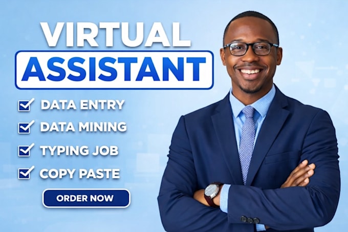 be your virtual assistant for data entry, copy paste, research, typing