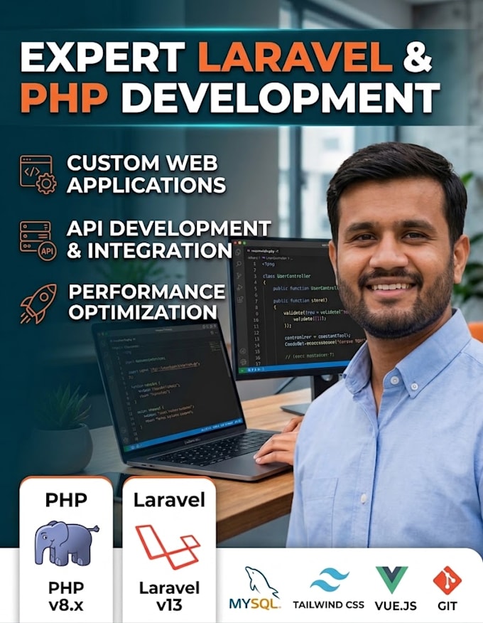 develop, fix, or customize your laravel PHP web application