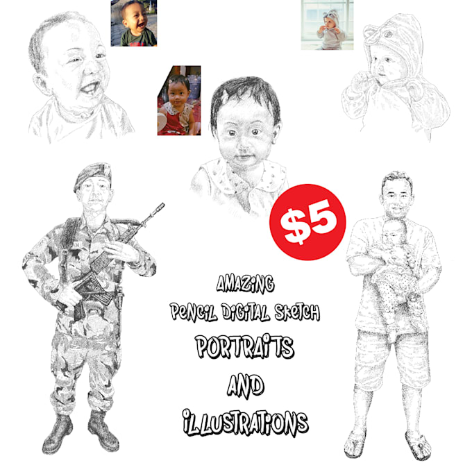 draw your portrait into digital sketch