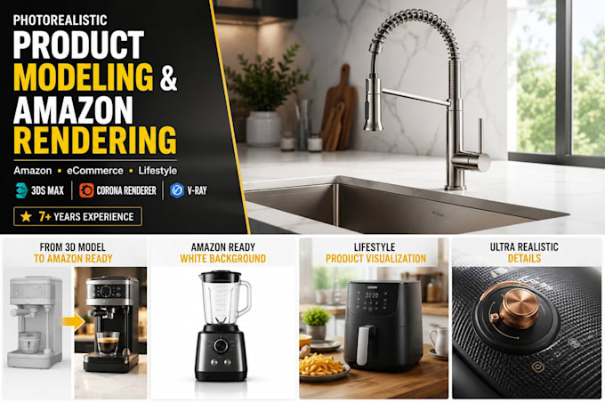 3d product modeling and photorealistic amazon render