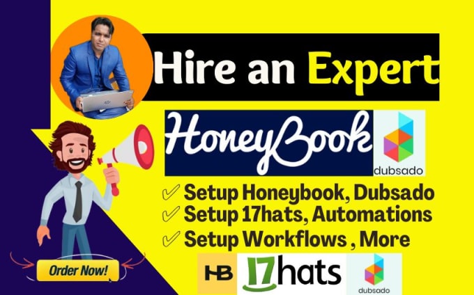 Do setup honeybook and dubsado automation workflow 17hats crm