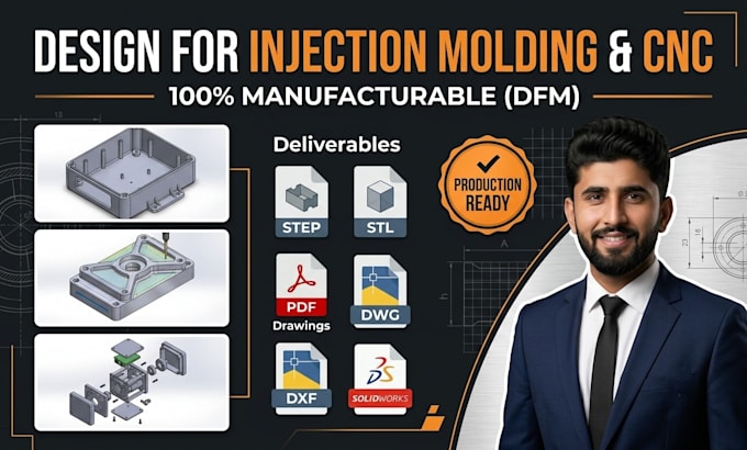 design mechanical products for injection molding and cnc machining