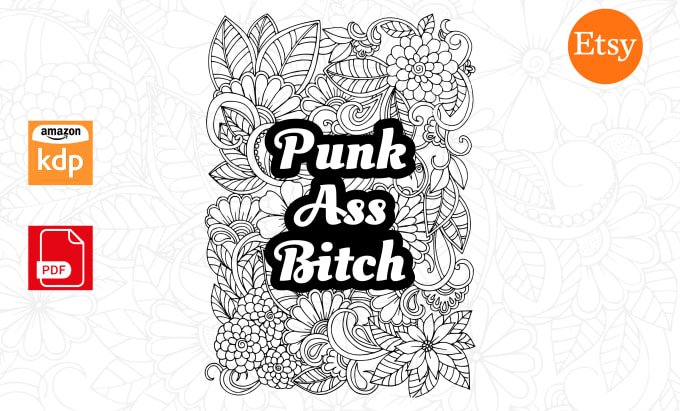 Design floral pattern swear word quotes coloring book pages for amazon