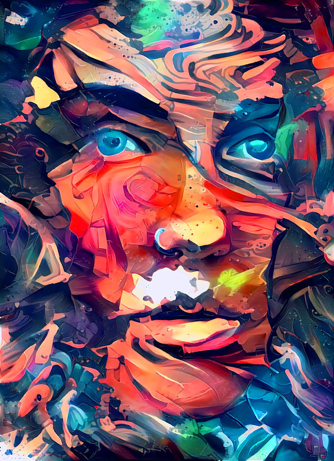 Make unique abstract art illustration portrait wall art by Darinatichy