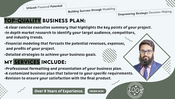 write business plan with financial modelling for your dream project