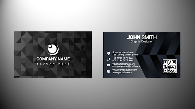 Create black and white business card with minimal design by