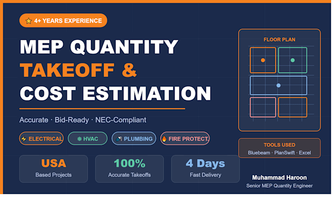 Win more bids with precise mep cost estimates by Haroonliaqat392 | Fiverr