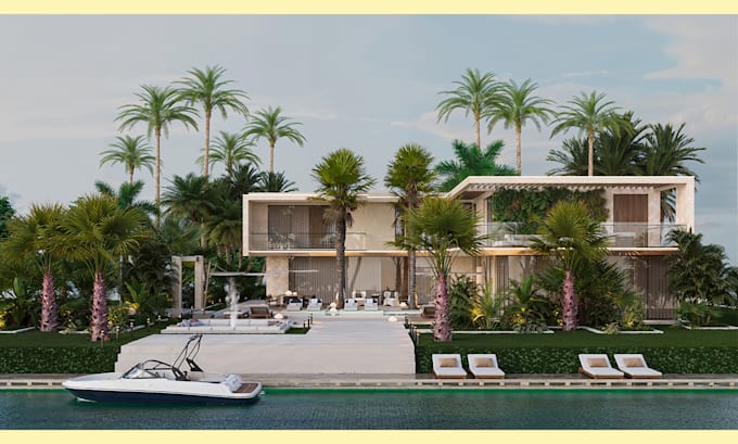 create photorealistic 3d exterior architectural rendering