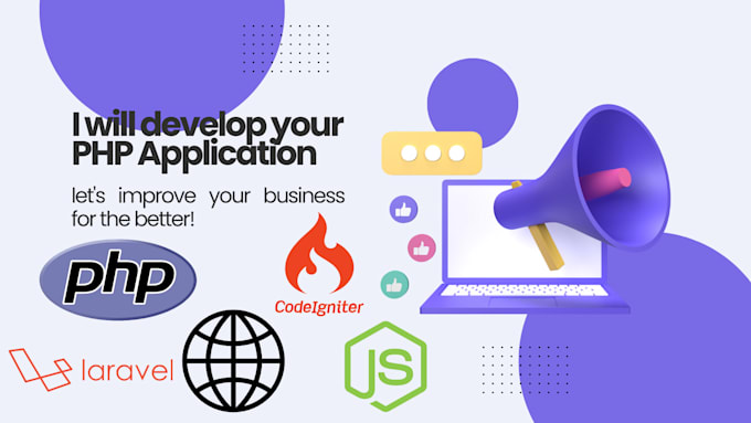 develop web application using PHP, laravel, codeigniter