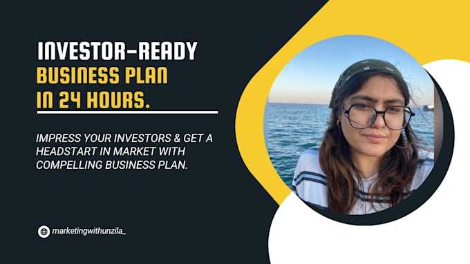 develop investor ready business plan and marketing pitch deck