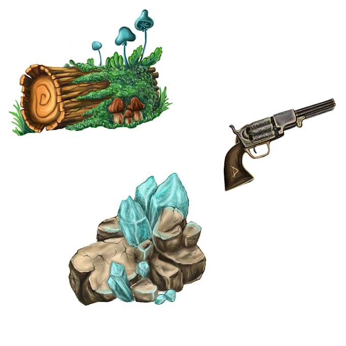 Drow 2d game items, icons and props by Veronika_tangle | Fiverr