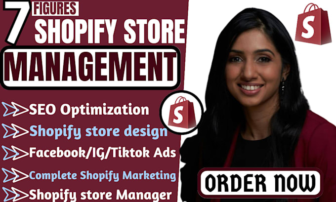 Top 5! I will do complete shopify dropshipping design, shopify store manager shopify marketing  for $80