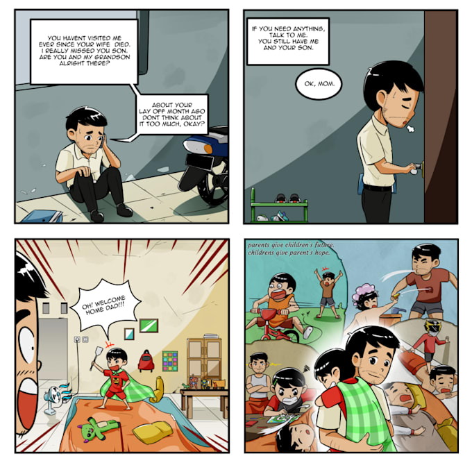 draw extraordinary comic strip for you