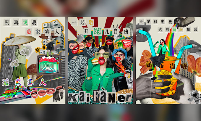 luxury artistic fashion collage