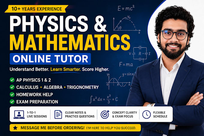 teach you mathematics and physics in online lessons