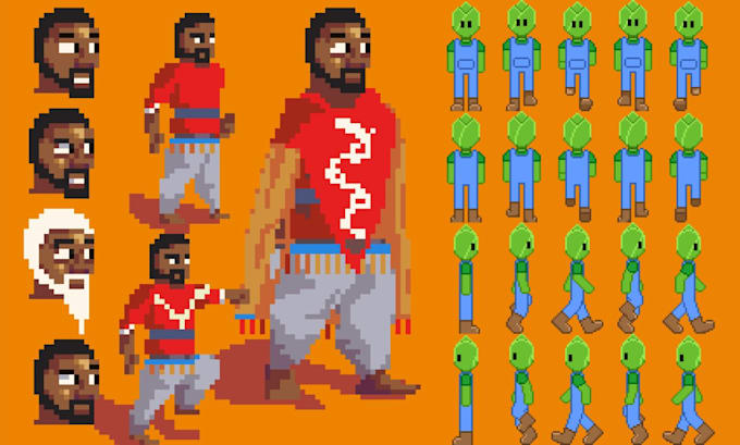 2d sprite sheet animation, sprite sheet character, pixel art, game assets