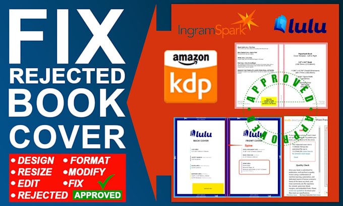 Resize edit fix modify rejected kindle lulu book cover design by
