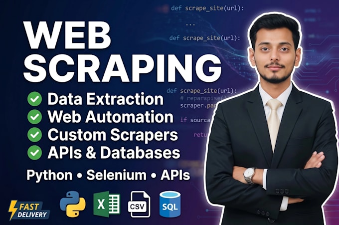 do python web scraping, data scraping and data mining