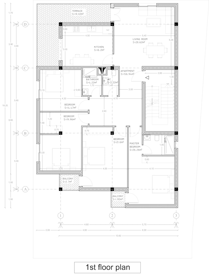 Draw your 2d floor plan in autocad from pdf or hand sketcht by
