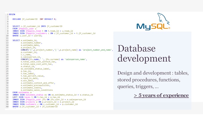 design and develop your mysql database