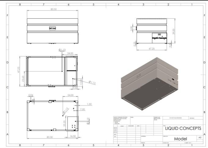 2d cad drawing, 3d modeling and rendering