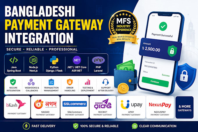 integrate bangladeshi payment gateways into your website or application