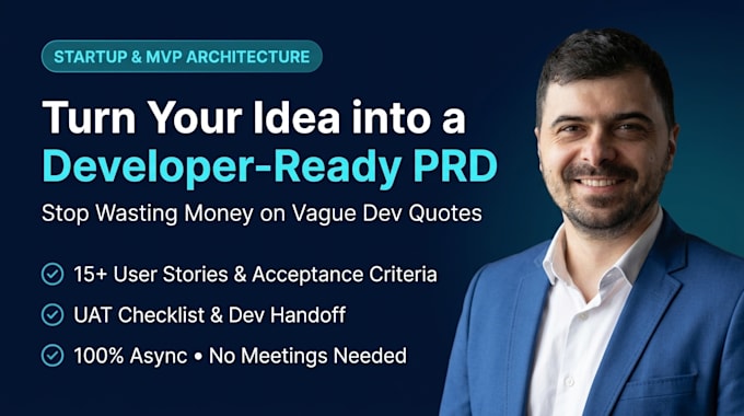 write a developer ready mvp technical prd and user stories