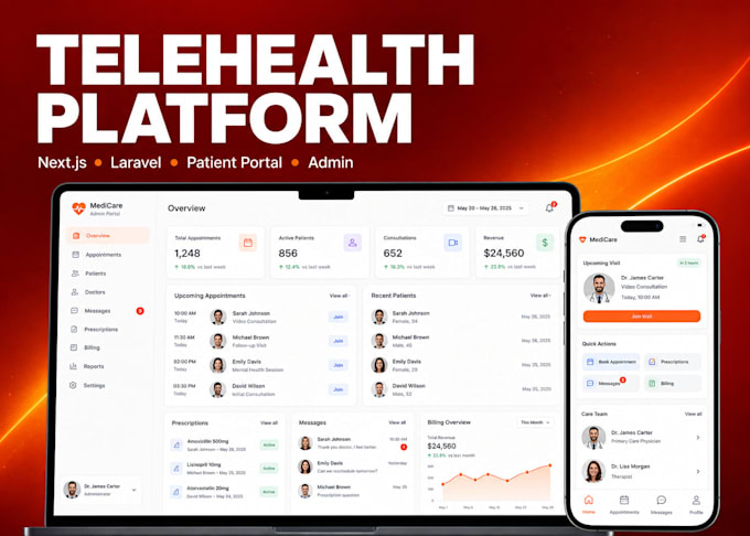 develop a custom telehealth platform with nextjs and laravel