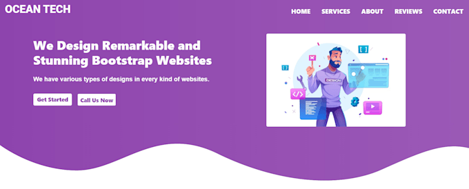 Fabricate a aesthetic responsive website by using bootstrap, html,css ...