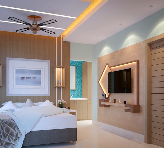do realistic 3d interior design, decor, and 3d rendering