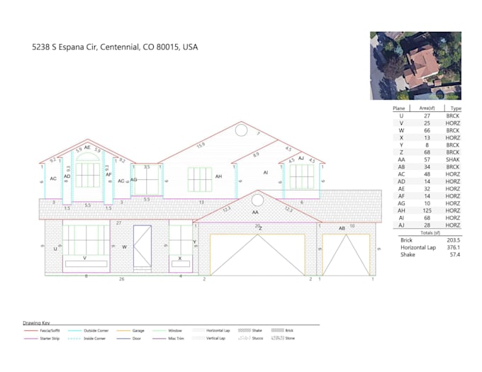 do siding measurement takeoff report