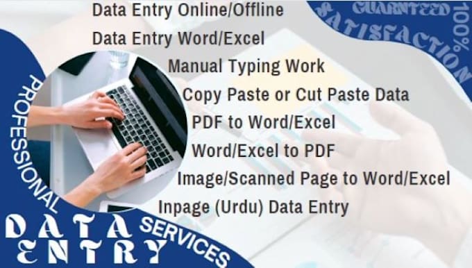 Do data entry typing work job, copy paste, excel data entry and pdf to ...