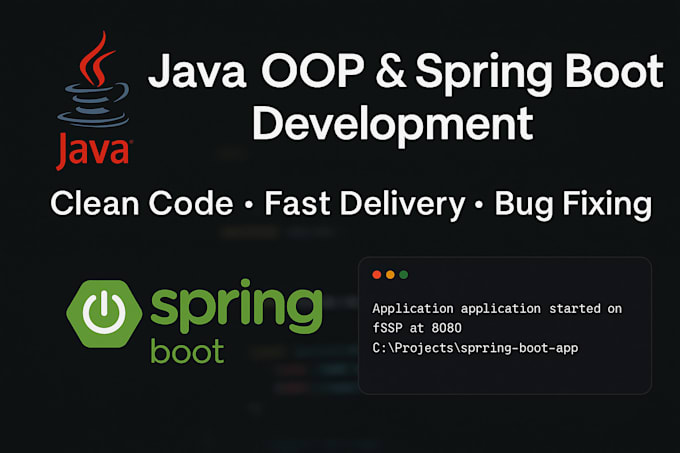 java object oriented programming projects and spring boot tasks